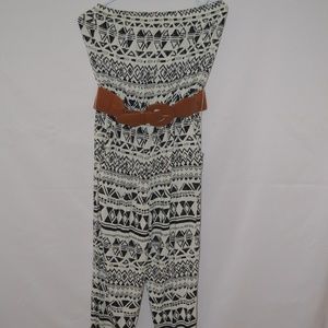 Black and white Aztec Jump suit